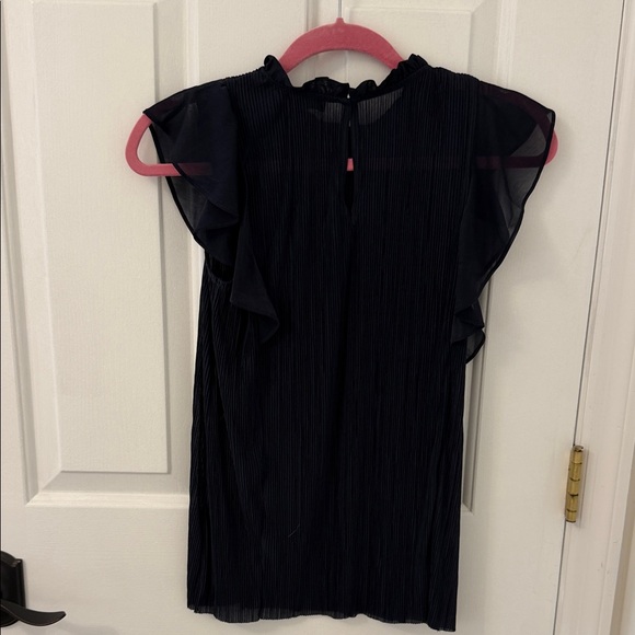 The Limited Navy Ruffled Blouse - Picture 2 of 2